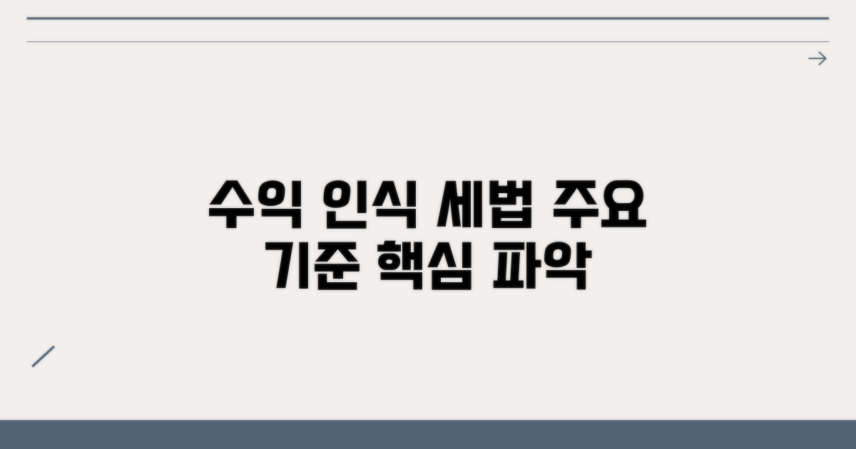 수익 인식, 세법상 주요 기준점