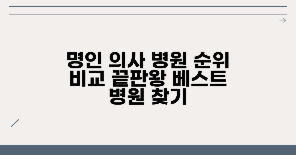 명인 의사 병원 순위 비교