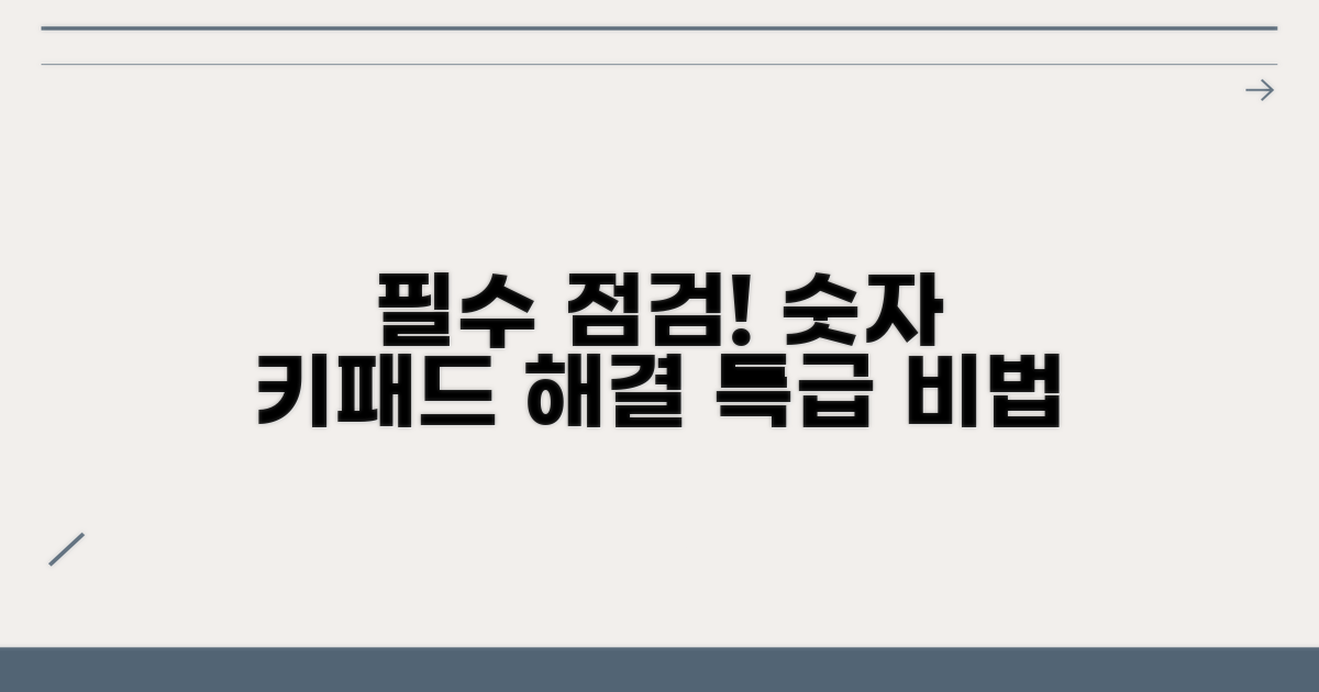 숫자 키패드 해결 필수 점검