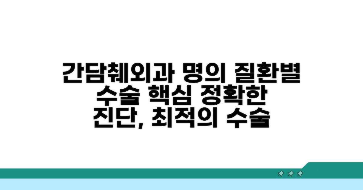 간담췌외과 명의, 질환별 수술 핵심