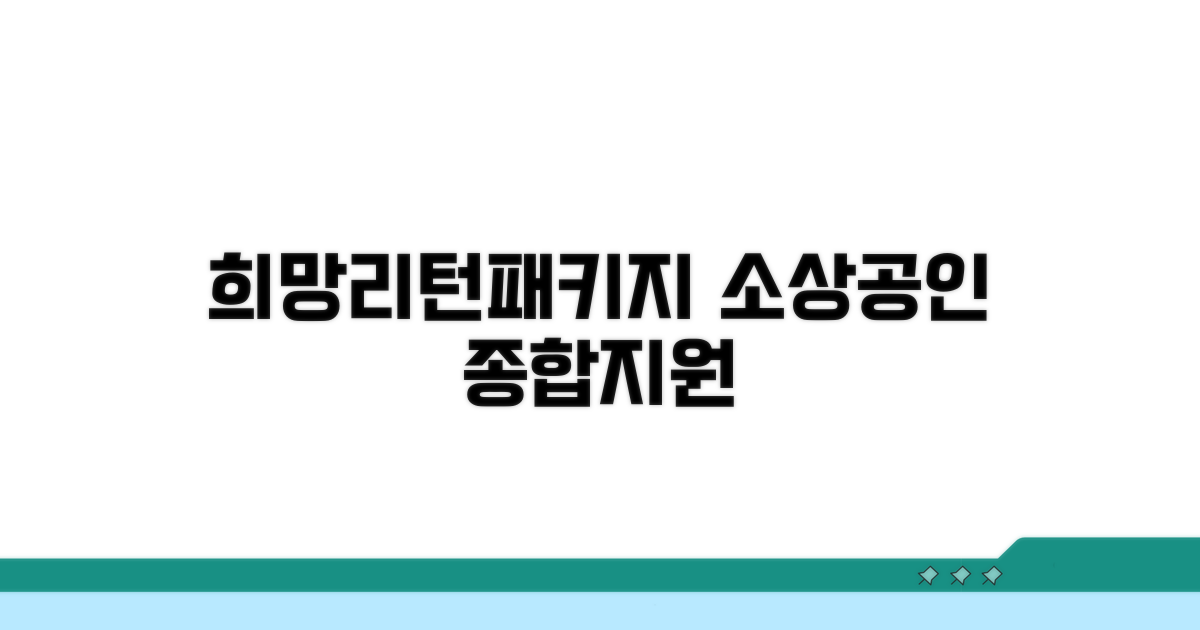 희망리턴패키지, 소상공인 종합 지원