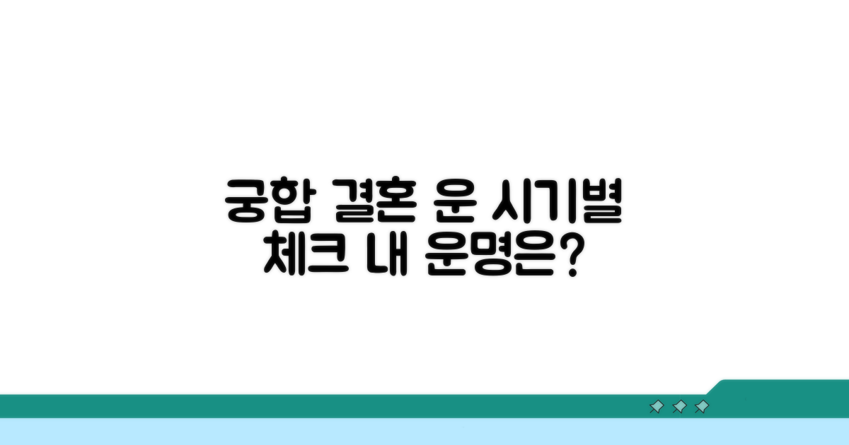 궁합과 결혼 운, 시기별 핵심 체크