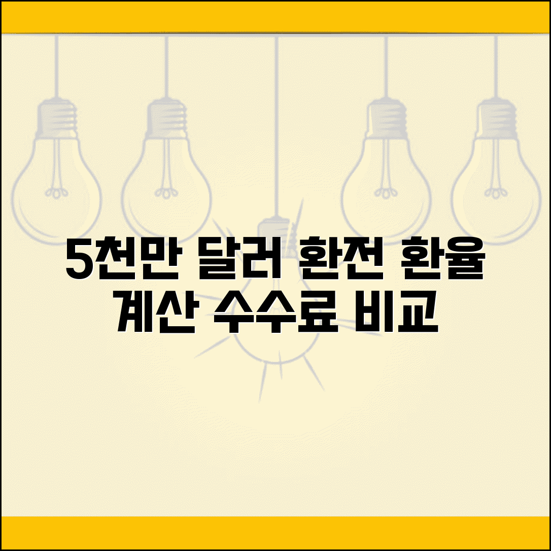 5000만원 달러 환전 | 원달러 환율 계산 | 해외송금 수수료 비교