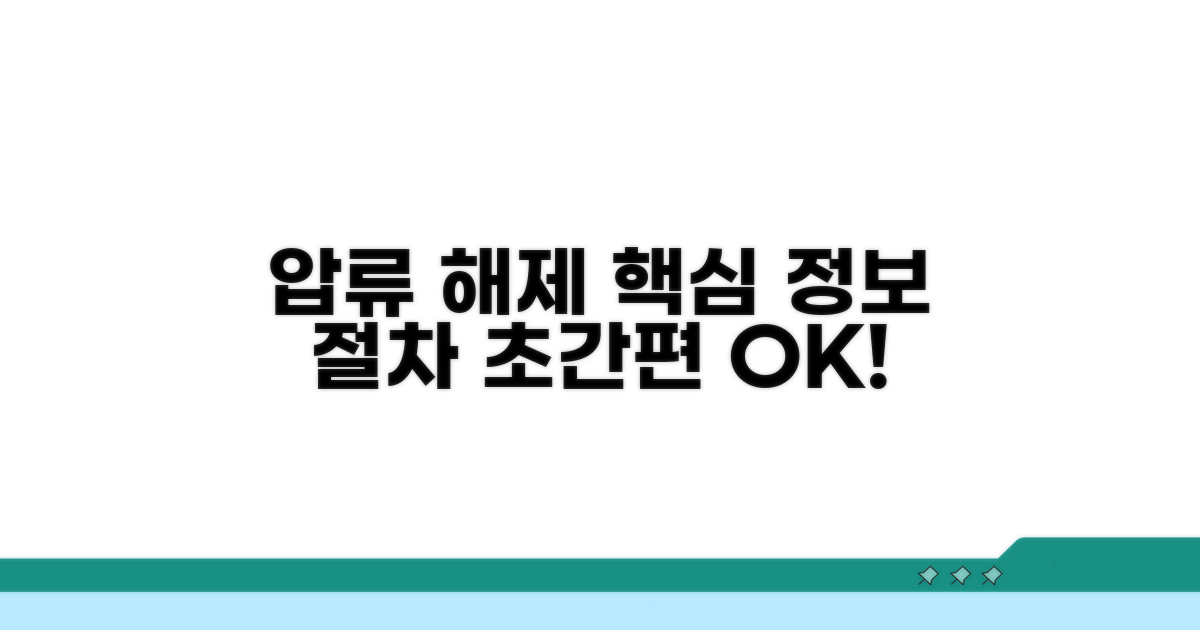 압류해제 핵심 정보와 절차