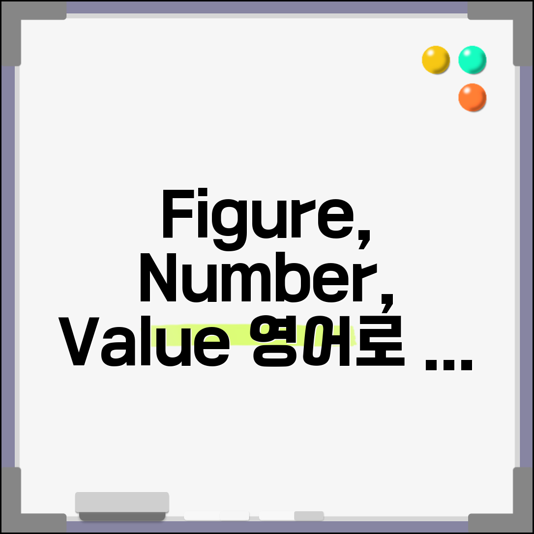수치 영어 표현 figure number value 활용법