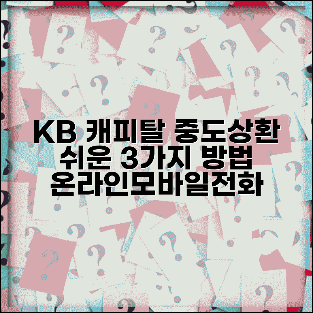 KB 캐피탈 중도상환 방법 | 온라인/모바일/전화 절차 및 서류 안내
