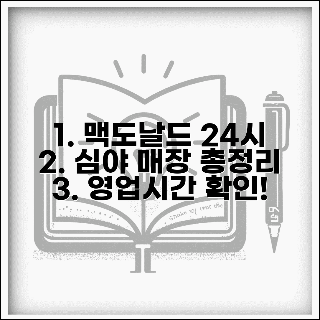 맥도날드 메뉴 지금 영업 중인 매장 | 심야 이용 가능 지점 안내 및 영업시간 총정리