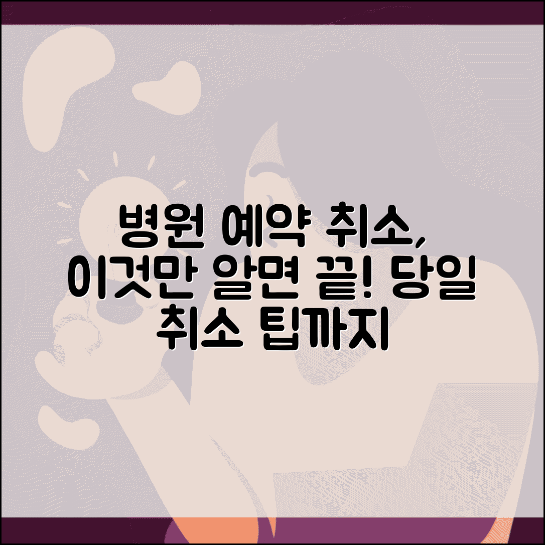 병원 예약 취소 에티켓 가이드 | 앱/전화 취소방법 및 당일취소 정책 총정리