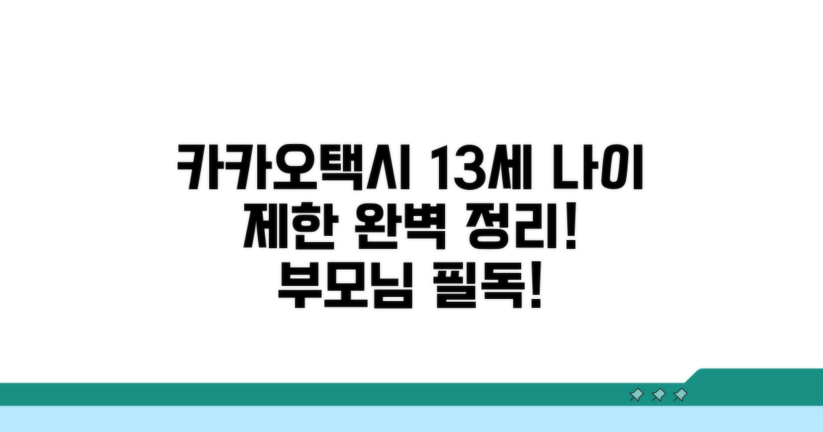 카카오택시 나이 제한 13세 완벽 정리