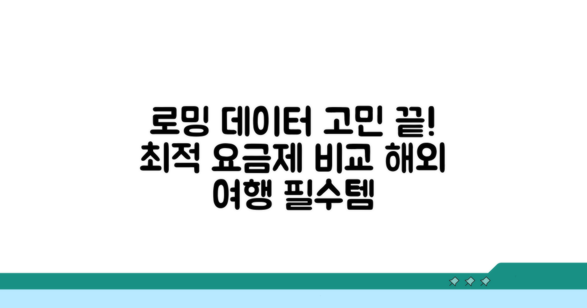 로밍 데이터 걱정 끝! 요금제 비교