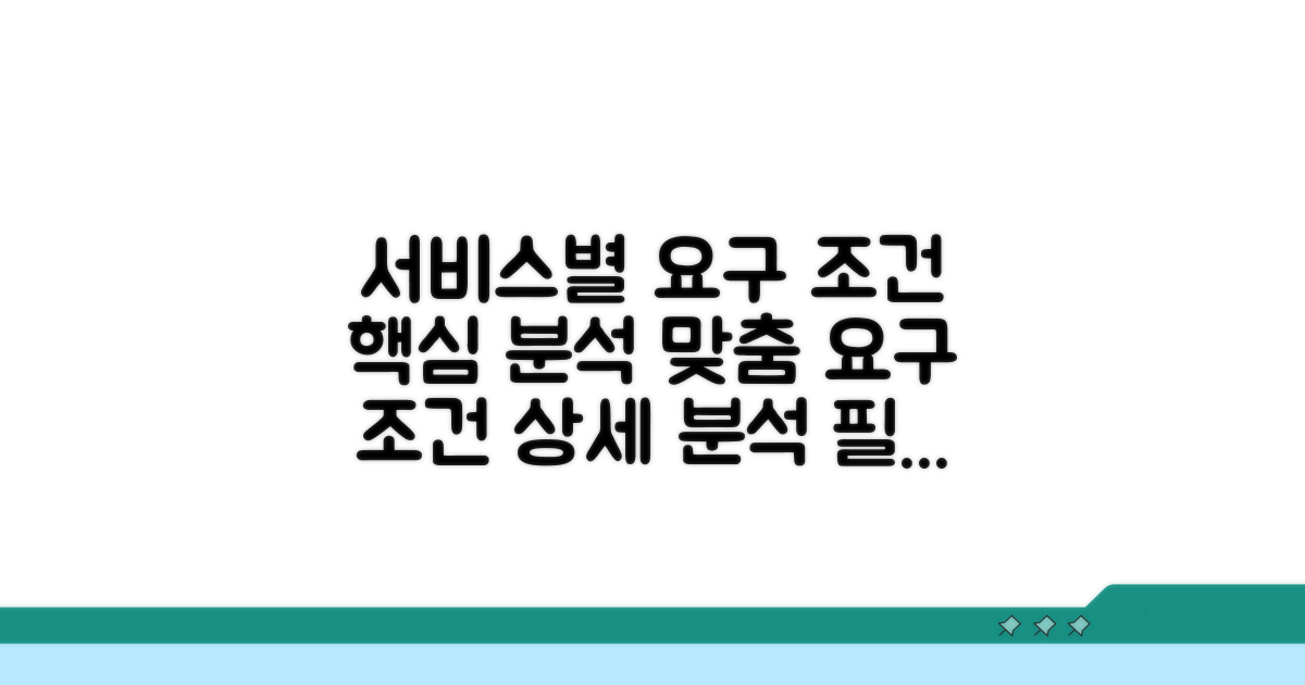 서비스별 요구 조건 상세 분석