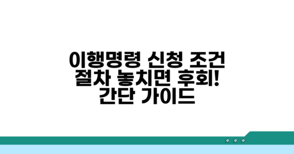 이행명령 신청 조건과 절차