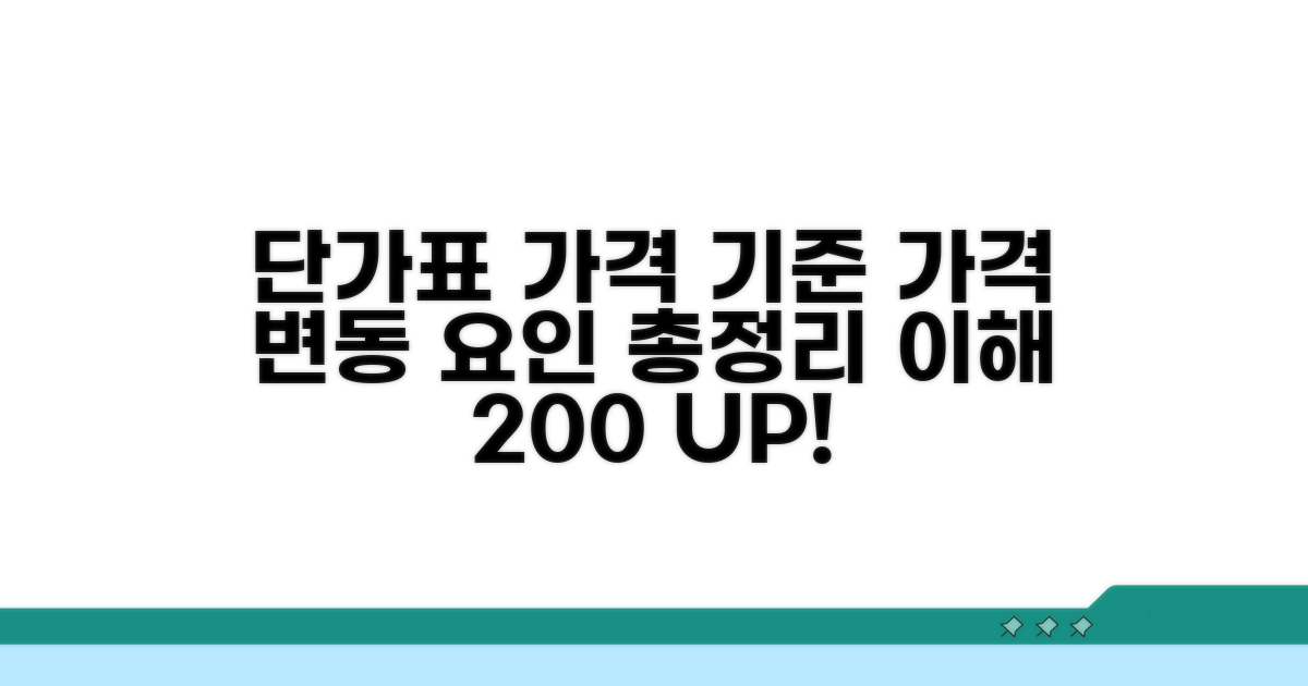 단가표 가격 기준 및 변동 요인