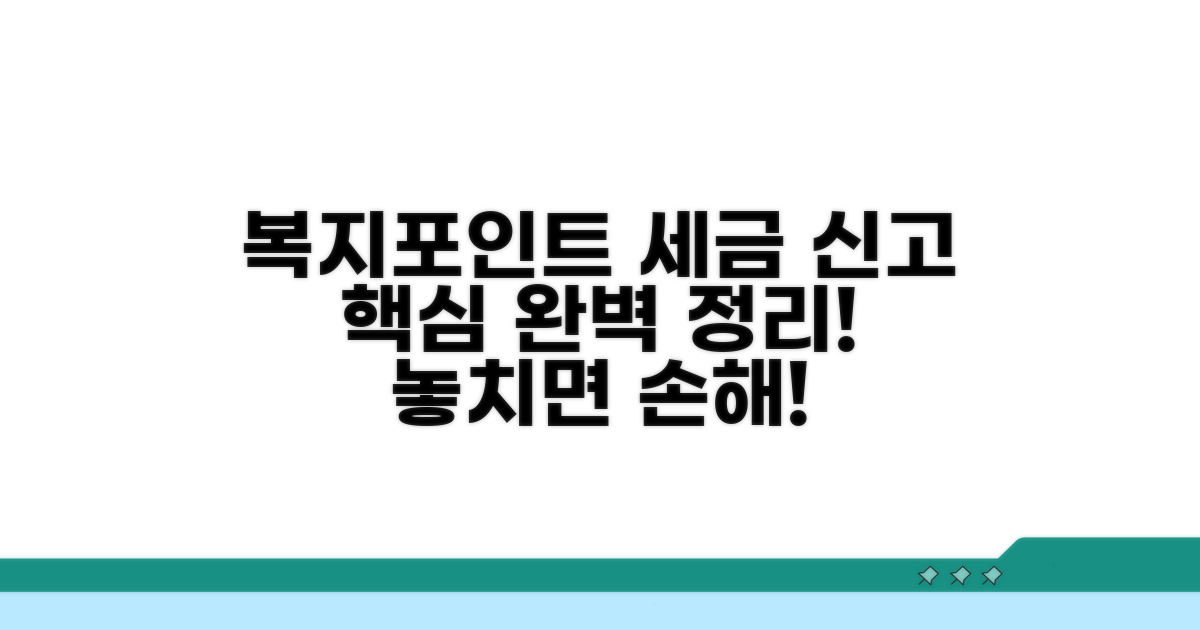 복지포인트 세금 신고 기본 개념