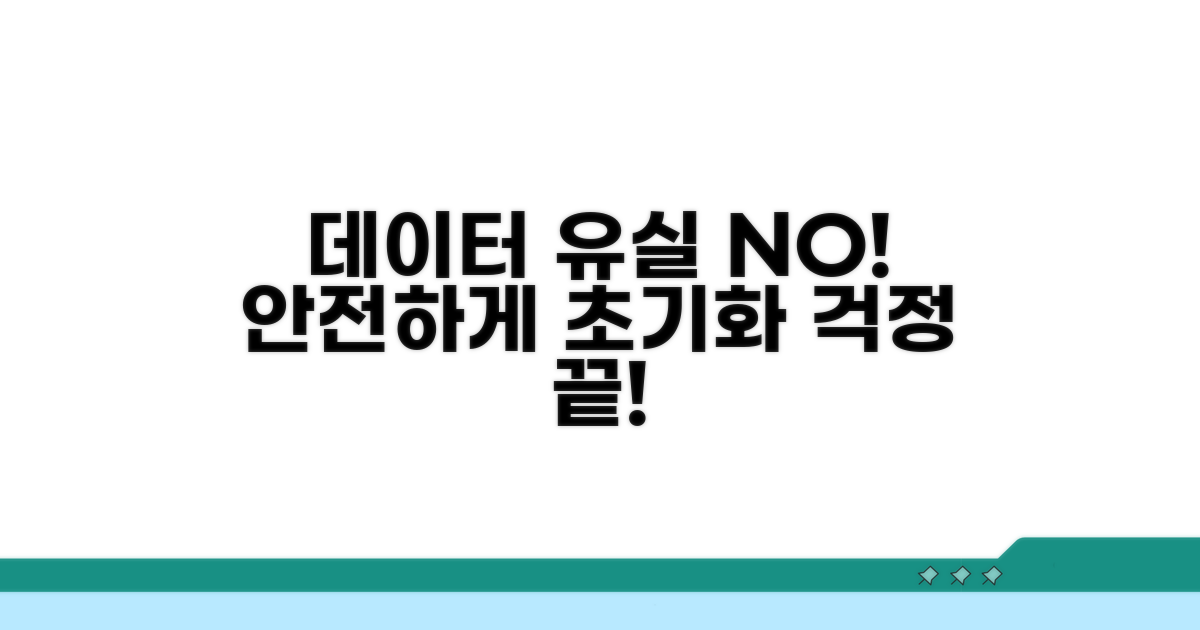 데이터 유실 걱정 끝! 안전한 초기화