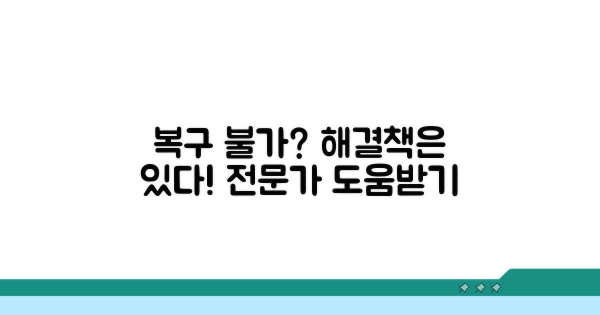 복구 안될 시 대안, 전문가 도움