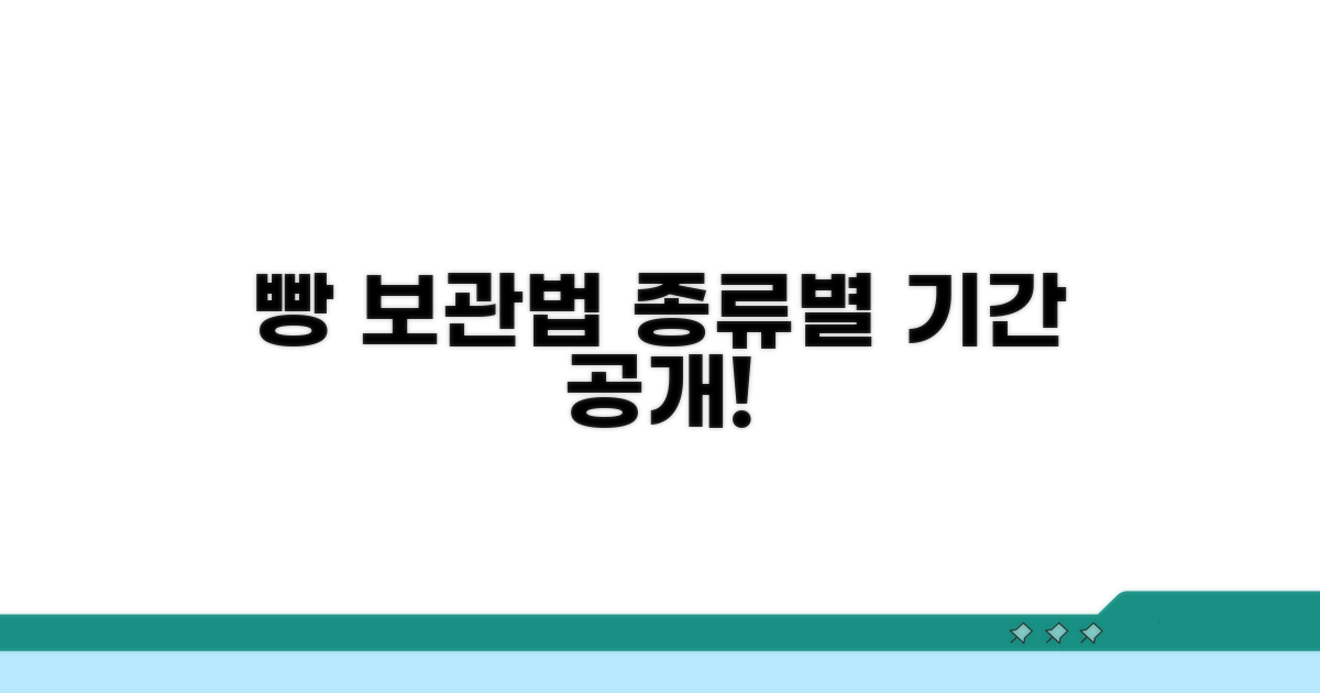 빵 보관 기간, 종류별로 달라요