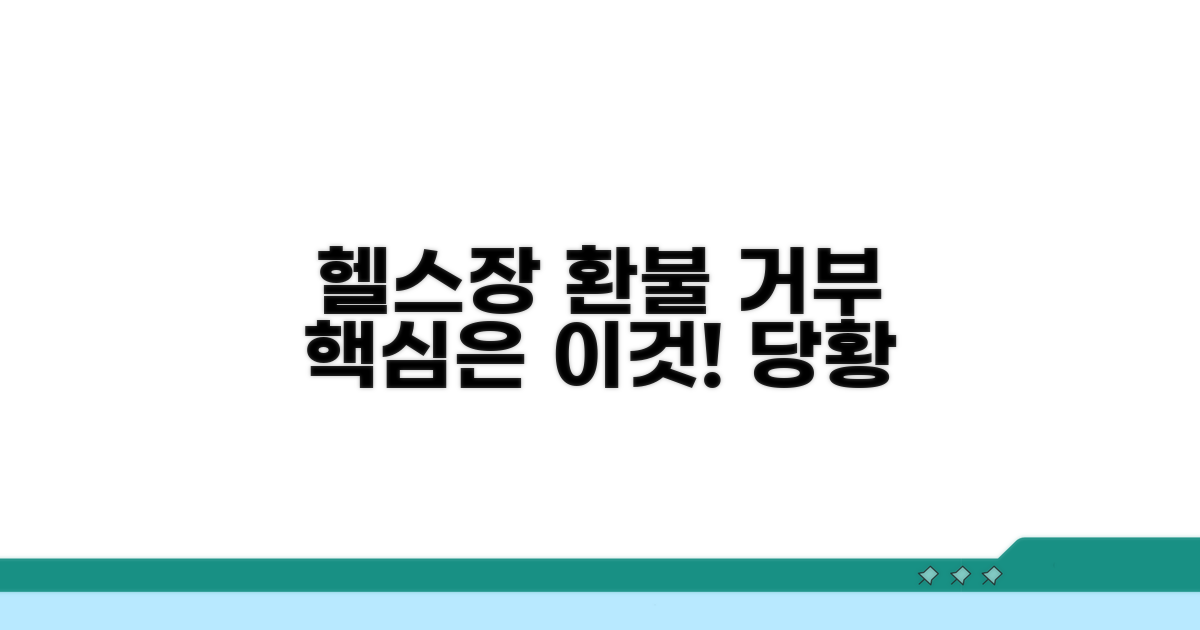 헬스장 환불 거부, 이것이 핵심