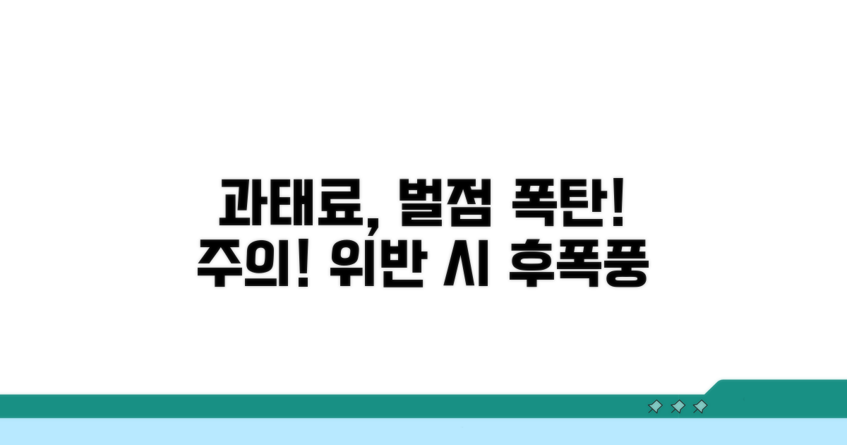 위반 시 과태료와 벌점 폭탄