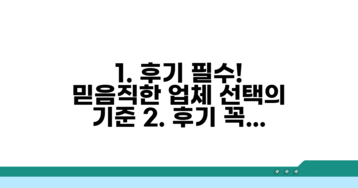 신뢰도 높은 업체, 후기 확인 필수