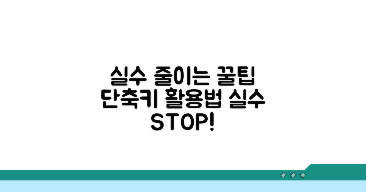 실수 줄이는 단축키 사용법과 주의점