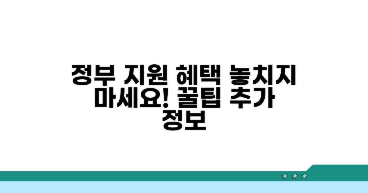 정부 지원 혜택 및 추가 정보 활용