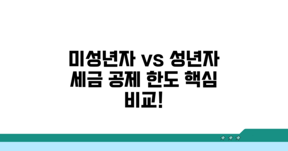 미성년자/성년자 공제 한도 비교