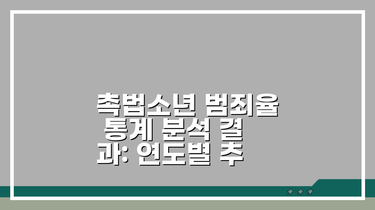 촉법소년 범죄율 통계 분석 결과: 연도별 추이와 사회적 영향은?